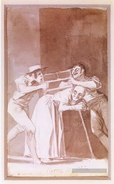  Vieille Tableaux - Partage de la vieille femme Francisco de Goya